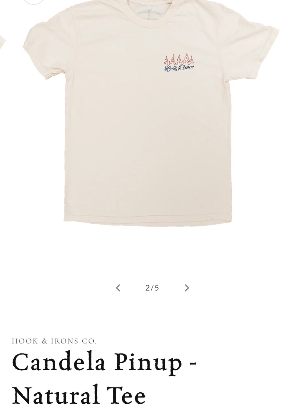 NWT Hook & Irons Candela Pinup Natural Short Sleeve Tee